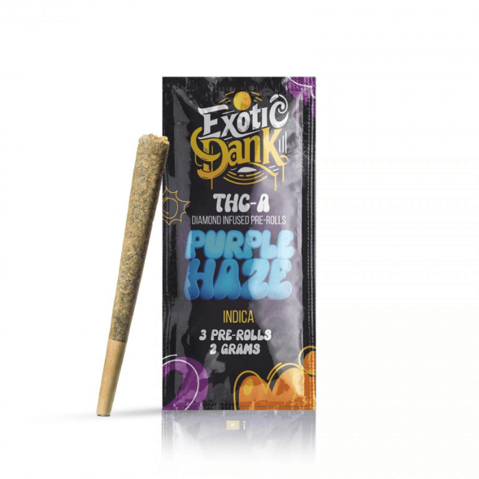 Exotic Dank Diamond Infused THC-A Pre Rolls 2GM/3CT/10PK